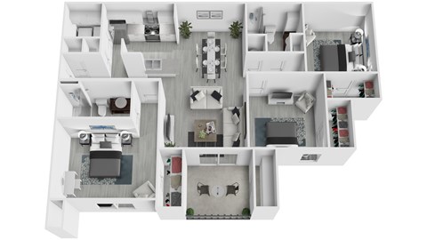 Floor plan for 3 beds, 2 baths, 1111 sqft